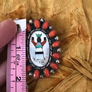 Vintage Navajo Apache Gaan Crown Dancer Inlay Ring